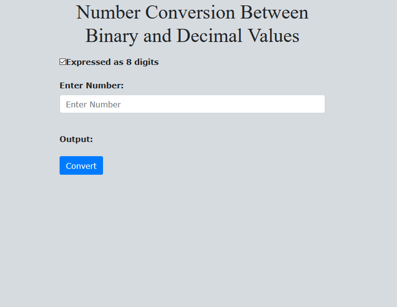 Binary Conversion Code