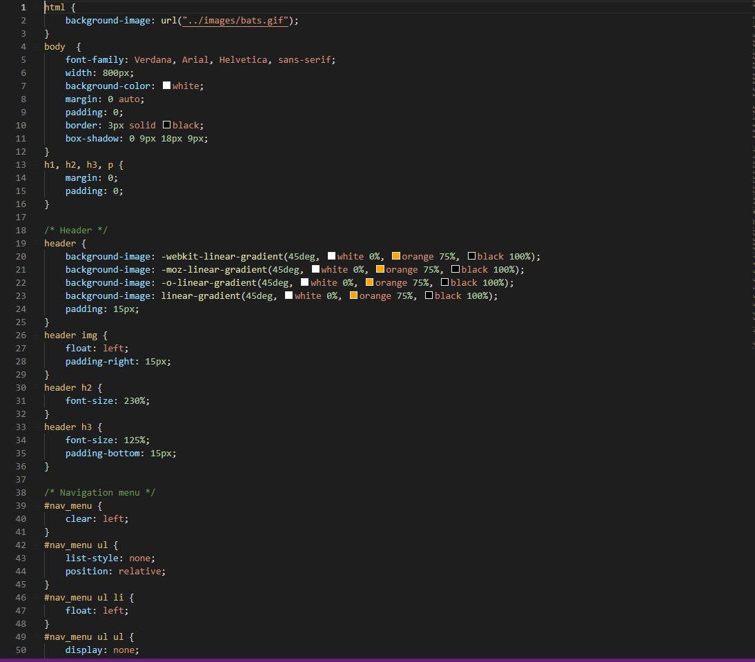 Halloween Store Website CSS code