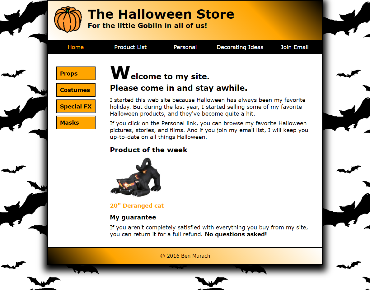 Halloween Store Website