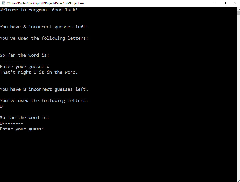 Hangman Program