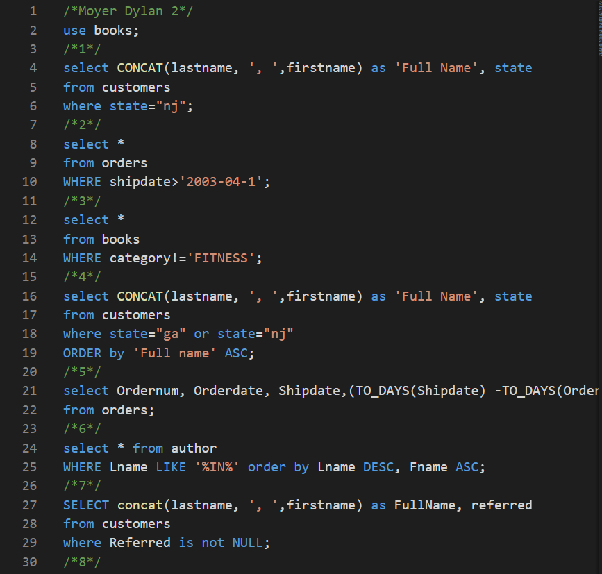SQL Scripts code 1