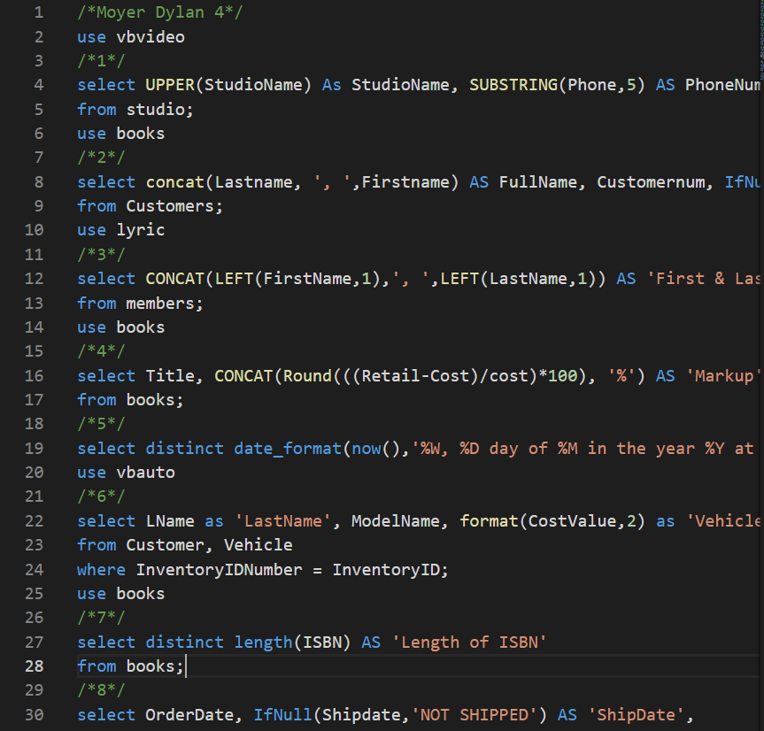SQL Scripts code 3