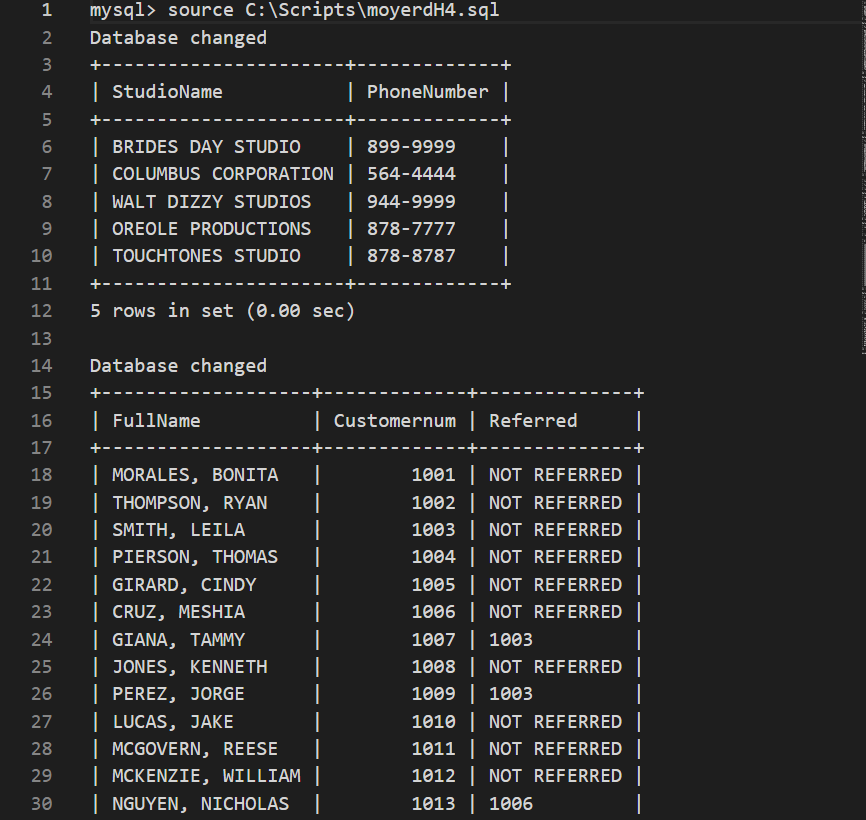 Script Output code 3