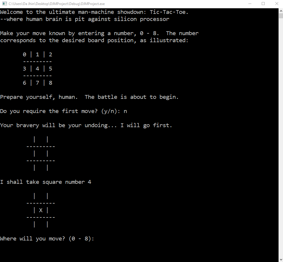 Tic-Tac-Toe Program